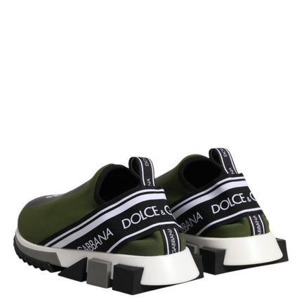 Dolce & Gabbana Green Black Slip On Sorrento Sneakers Shoes