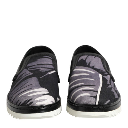 Dolce & Gabbana Black Tropical Slip On Men Sneakers Shoes