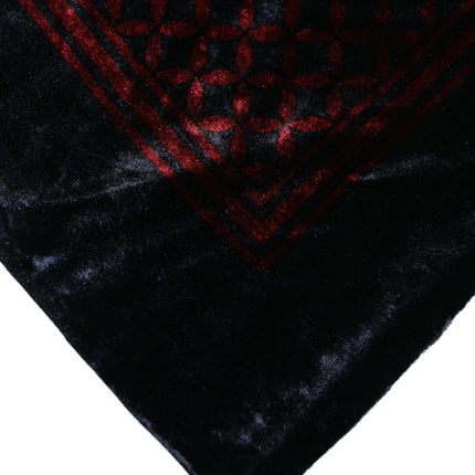 Dolce & Gabbana Black Red Viscose Square Men Foulard Scarf