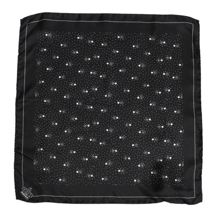 Dolce & Gabbana Black White Printed Square Men Foulard Scarf