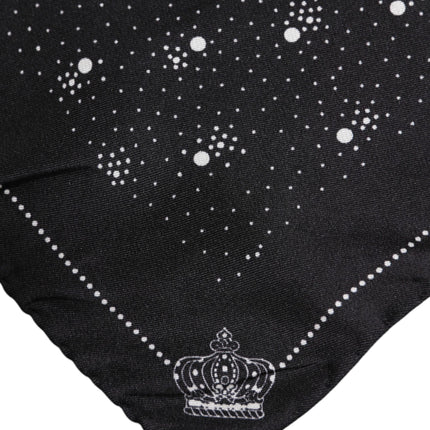 Dolce & Gabbana Black White Printed Square Men Foulard Scarf