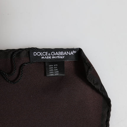 Dolce & Gabbana Brown DG Crown Silk Square Men Foulard Scarf
