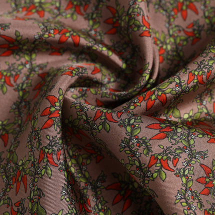 Dolce & Gabbana Brown Chilis Silk Square Men Foulard Scarf