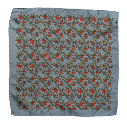 Dolce & Gabbana Gray Chilis Silk Square Men Foulard Scarf