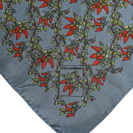 Dolce & Gabbana Gray Chilis Silk Square Men Foulard Scarf