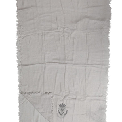 Dolce & Gabbana Gray DG Crown Neck Warmer Wrap Shawl Scarf