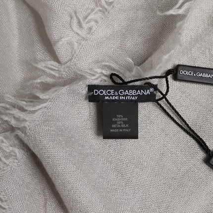 Dolce & Gabbana Gray DG Crown Neck Warmer Wrap Shawl Scarf