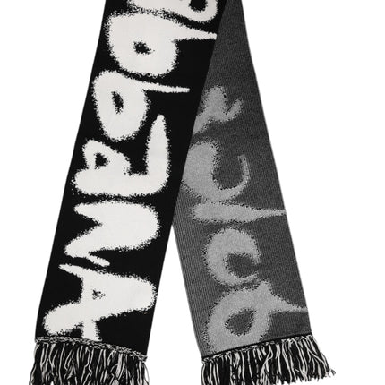 Dolce & Gabbana Black Logo Neck Warmer Wrap Men Shawl Scarf