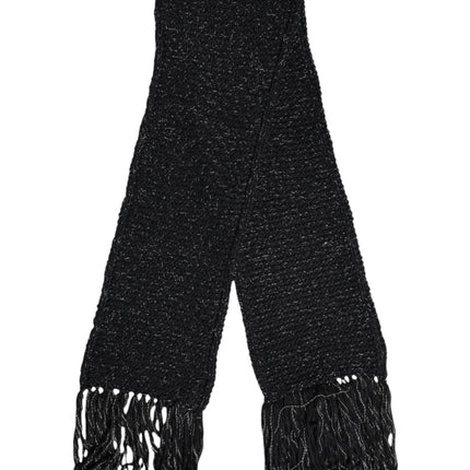 Dolce & Gabbana Black Cashmere Neck Warmer Wrap Shawl Scarf