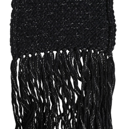 Dolce & Gabbana Black Cashmere Neck Warmer Wrap Shawl Scarf