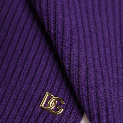 Dolce & Gabbana Purple DG Logo Neck Warmer Wrap Shawl Scarf