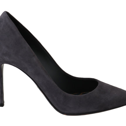 Dolce & Gabbana Gray Suede Leather Stiletto  Shoes Heels