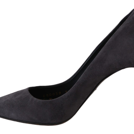 Dolce & Gabbana Gray Suede Leather Stiletto  Shoes Heels