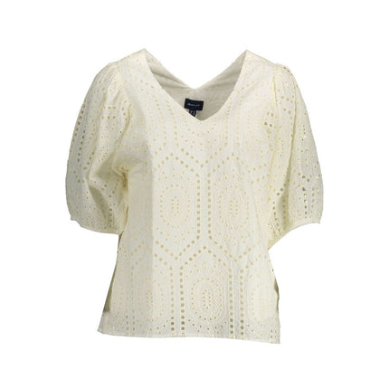 Gant White Cotton Women T-Shirt