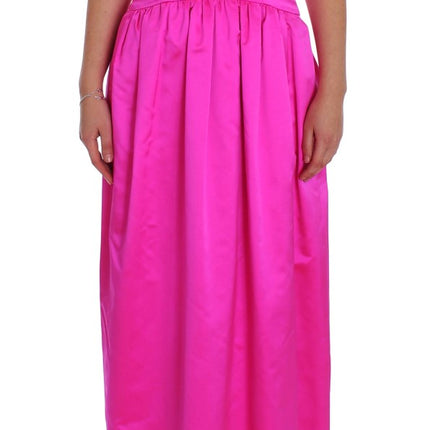 Dolce & Gabbana Pink Silk Long Sheath Ball Gown Dress