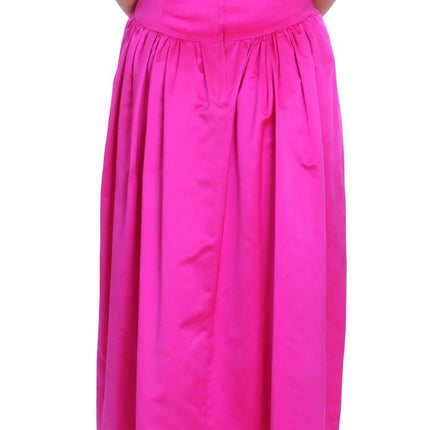 Dolce & Gabbana Pink Silk Long Sheath Ball Gown Dress