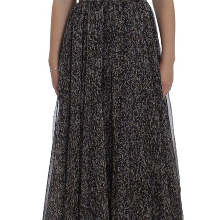 Dolce & Gabbana Dark Silk Shift Gown Full Length Dress