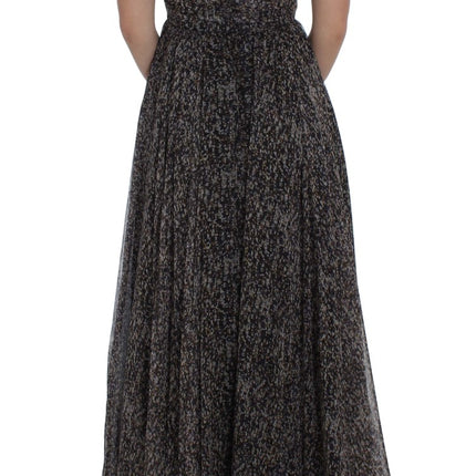 Dolce & Gabbana Dark Silk Shift Gown Full Length Dress