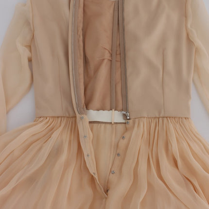 Dolce & Gabbana Beige Silk Ball Gown Full Length Dress
