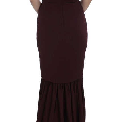 Dolce & Gabbana Bordeaux Stretch Full Length Sheath Dress
