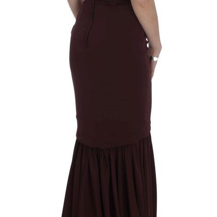 Dolce & Gabbana Bordeaux Stretch Full Length Sheath Dress