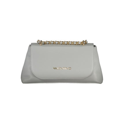 Mario Valentino Gray Polyurethane Women's Bag with Chain Shoulder Strap