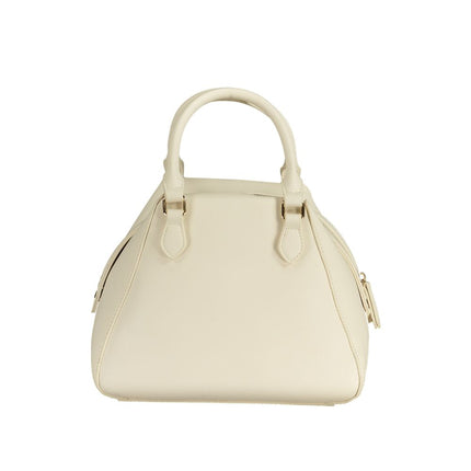 Mario Valentino Bianco Polyurethane Women's Bag with Handles and Shoulder Strap