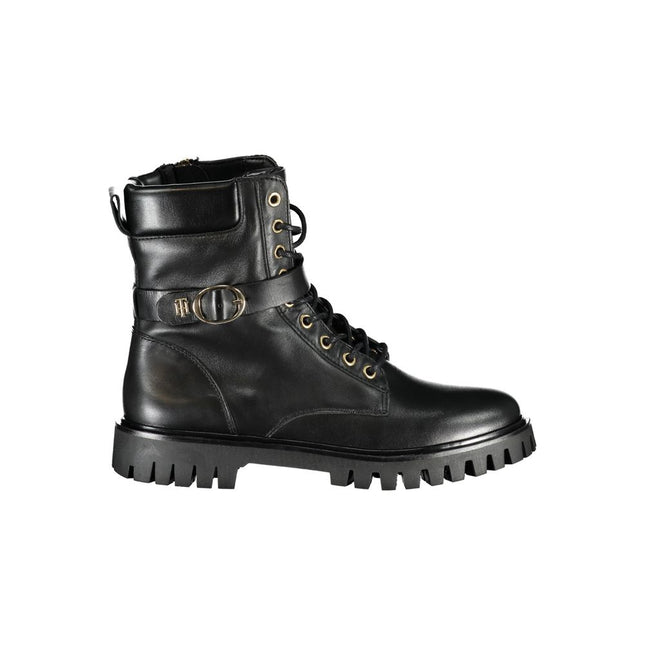 Tommy Hilfiger Black Polyurethane Women Stivaletto