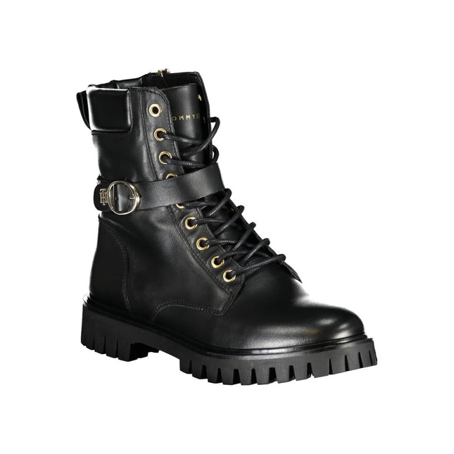 Tommy Hilfiger Black Polyurethane Women Stivaletto Tommy Hilfiger