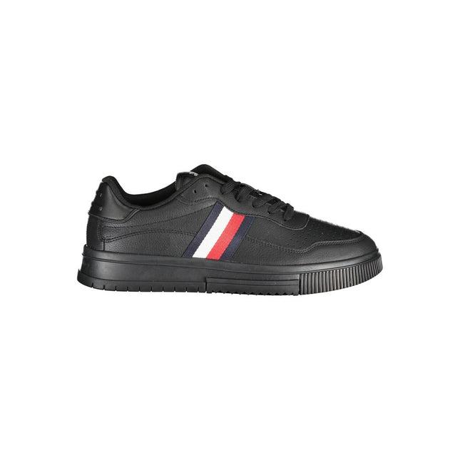 Tommy Hilfiger Black Leather Men's Sneaker Tommy Hilfiger