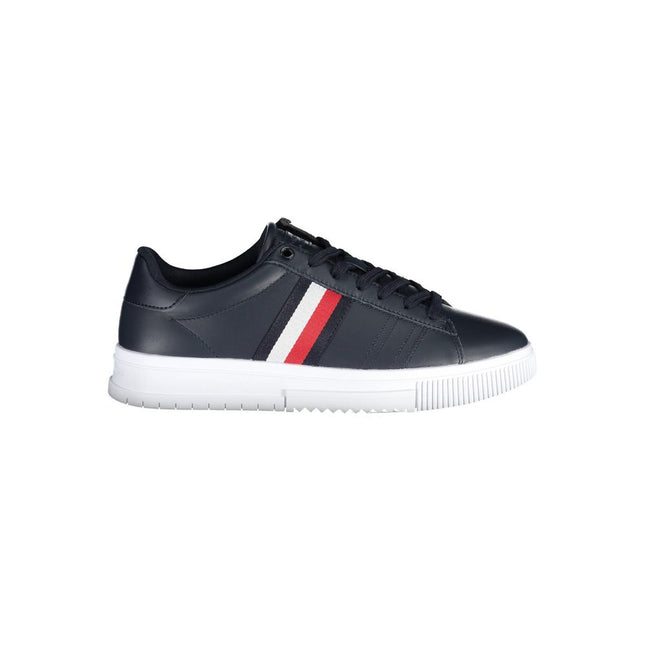 Tommy Hilfiger Blue Leather Men Sneaker Tommy Hilfiger
