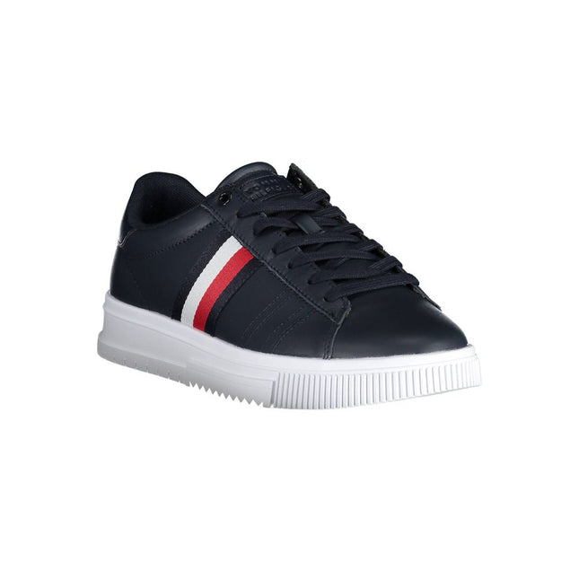 Tommy Hilfiger Blue Leather Men Sneaker Tommy Hilfiger