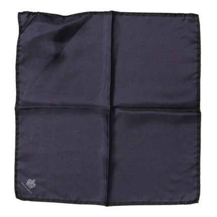 Dolce & Gabbana Blue DG Crown Silk Square Men Foulard Scarf