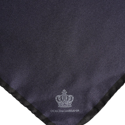 Dolce & Gabbana Blue DG Crown Silk Square Men Foulard Scarf