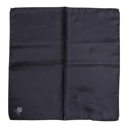 Dolce & Gabbana Blue DG Crown Silk Square Men Foulard Scarf