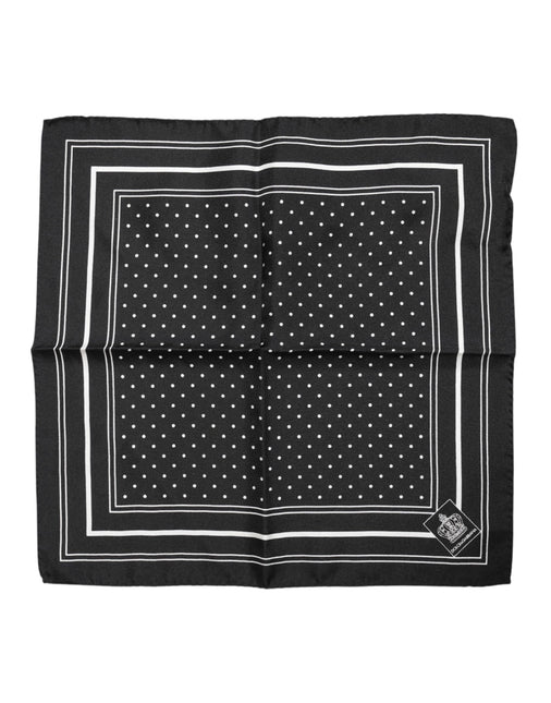 Dolce & Gabbana Black White Polka Dot Men Foulard Scarf Dolce & Gabbana
