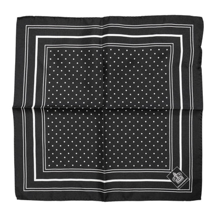 Dolce & Gabbana Black White Polka Dot Men Foulard Scarf