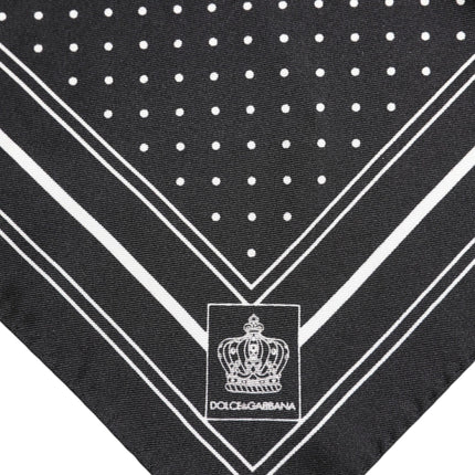 Dolce & Gabbana Black White Polka Dot Men Foulard Scarf