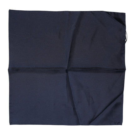 Dolce & Gabbana Dark Blue Silk Square Men Foulard Scarf