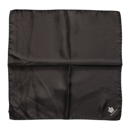 Dolce & Gabbana Brown DG Crown Silk Square Men Foulard Scarf