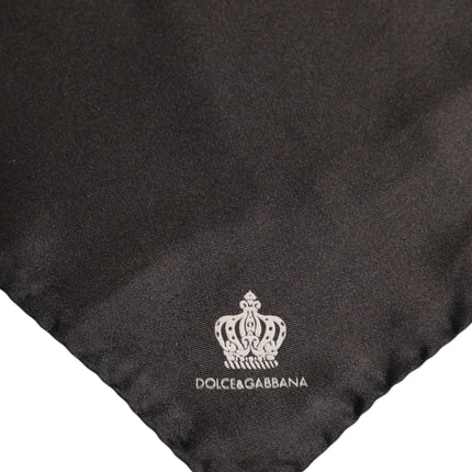 Dolce & Gabbana Brown DG Crown Silk Square Men Foulard Scarf