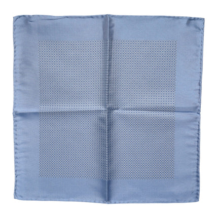 Dolce & Gabbana Light Blue Silk Square Men Foulard Scarf