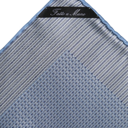Dolce & Gabbana Light Blue Silk Square Men Foulard Scarf
