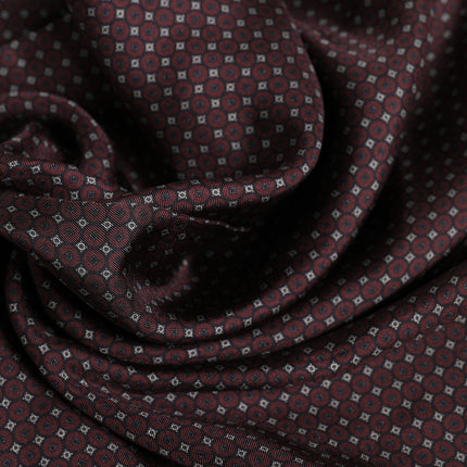 Dolce & Gabbana Maroon Dotted Silk Fringes Foulard Scarf