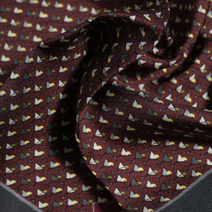 Dolce & Gabbana Maroon Cocktail Silk Square Foulard Scarf