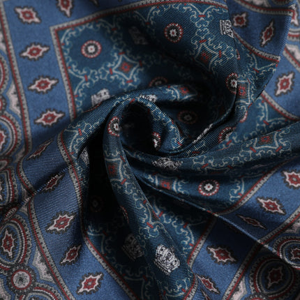 Dolce & Gabbana Blue Printed Silk Square Men Foulard Scarf