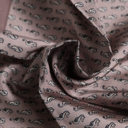 Dolce & Gabbana Brown Sea Horse Silk Square Foulard Scarf
