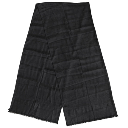 Dolce & Gabbana Dark Gray Cashmere Fringes Neck Warmer Scarf