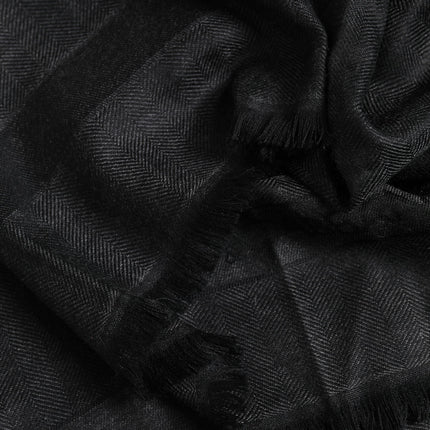 Dolce & Gabbana Dark Gray Cashmere Fringes Neck Warmer Scarf