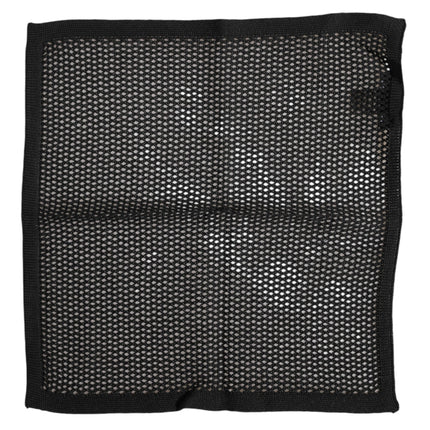 Dolce & Gabbana Black Patterned Cotton Square Foulard Scarf